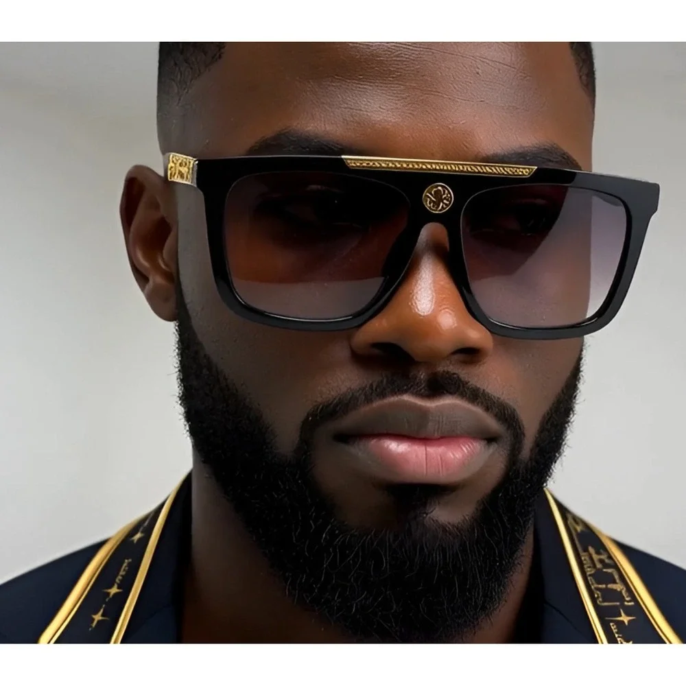 Men's Classic Elegant Modern Retro Hip Hop Fashion Black Lens Eye Glasses Frames